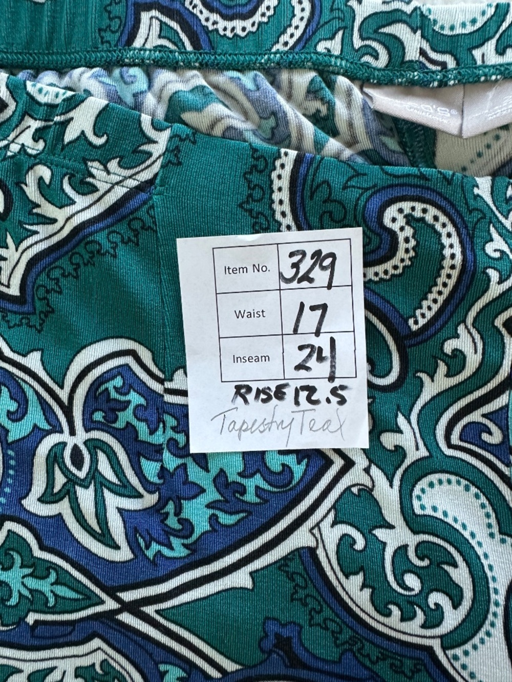 Chico’s Travelers Crop Wide-Leg Pants Tapestry Teal Chico's Size 2 / US 12 /L - Picture 7 of 8